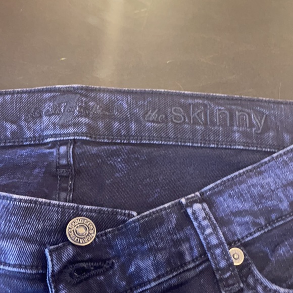 7 for all mankind skinny dark blue acids wash jeans. - Picture 7 of 8